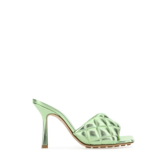 BOTTEGA VENETA Shoes - Bottega Veneta Women Light Green Nappa Leather Padded Sandals